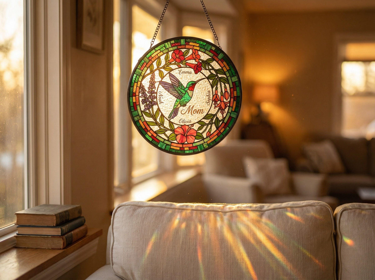 Hummingbird suncatcher in kraft gift box with protective packaging for Mother's Day gifting