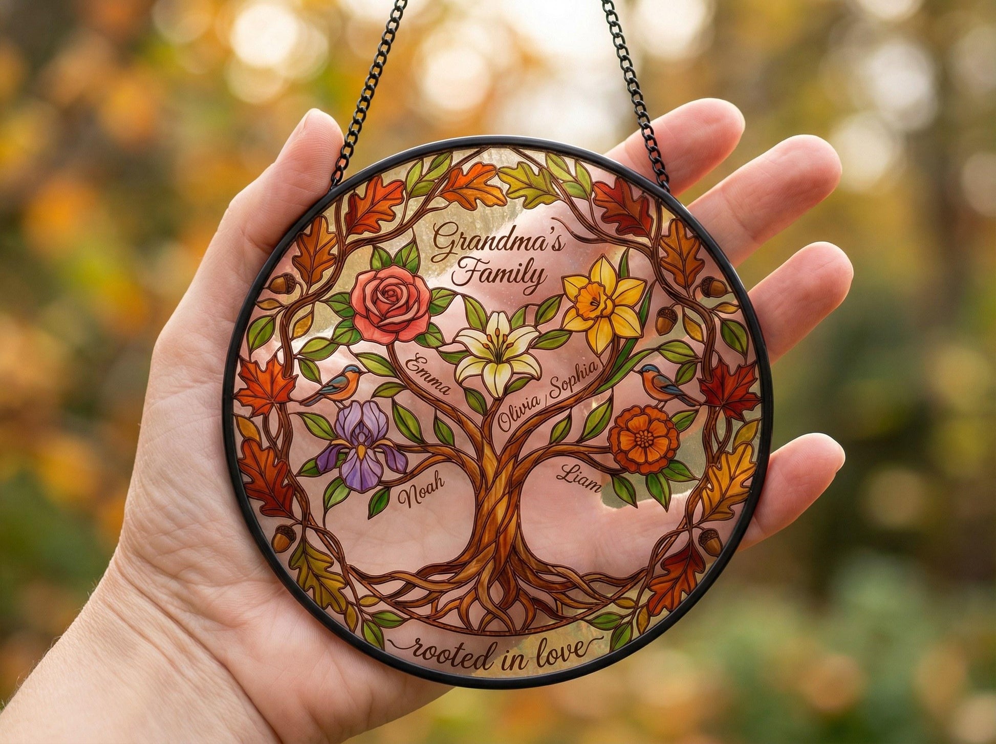 Tree of Life suncatcher in kraft gift box with foam insert for Mother's Day gift presentation
