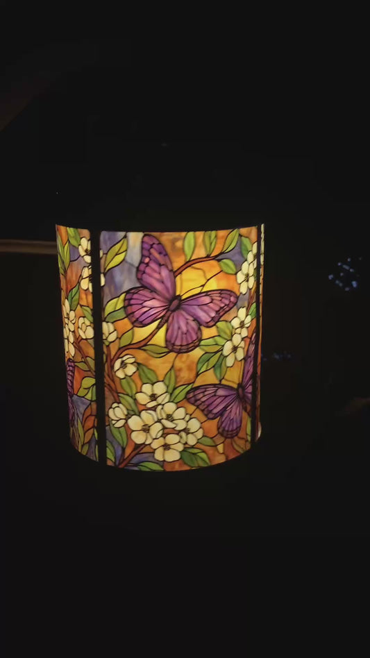 Personalized Pet Photo Solar Garden Lantern, Custom Dog & Cat Portrait, Stained Glass Style Memorial Lantern